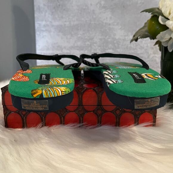 NEW J. Crew Grosgrain Ribbon Classic Polka Dot Tropical Fish Flip Flop Sandals 6 - Picture 12 of 12